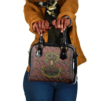Black Heritage Tree Shoulder Handbag African Root Black History Kente Pattern
