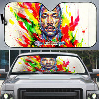 MLK Black Excellence Auto Sun Shade Martin Luther King Jr Colorful Abstract Watercolor