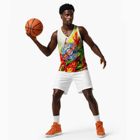 MLK Black Excellence Basketball Jersey Martin Luther King Jr Colorful Abstract Watercolor