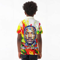 MLK Black Excellence Kid Polo Shirt Martin Luther King Jr Colorful Abstract Watercolor