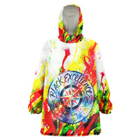 MLK Black Excellence Kid Wearable Blanket Hoodie Martin Luther King Jr Colorful Abstract Watercolor