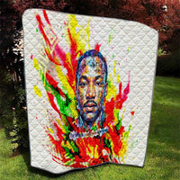 MLK Black Excellence Quilt Martin Luther King Jr Colorful Abstract Watercolor