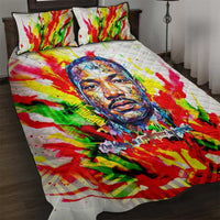 MLK Black Excellence Quilt Bed Set Martin Luther King Jr Colorful Abstract Watercolor