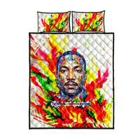 MLK Black Excellence Quilt Bed Set Martin Luther King Jr Colorful Abstract Watercolor