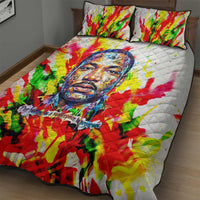 MLK Black Excellence Quilt Bed Set Martin Luther King Jr Colorful Abstract Watercolor