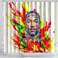 MLK Black Excellence Shower Curtain Martin Luther King Jr Colorful Abstract Watercolor