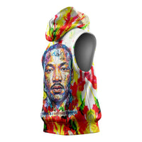 MLK Black Excellence Sleeveless Hoodie Martin Luther King Jr Colorful Abstract Watercolor