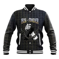 1926 Forever Black History Month Baseball Jacket Broken Chains Freedom Adinkra Symbol