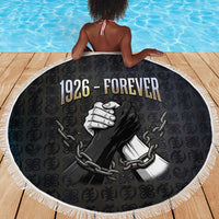 1926 Forever Black History Month Beach Blanket Broken Chains Freedom Adinkra Symbol
