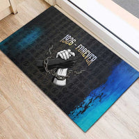 1926 Forever Black History Month Rubber Doormat Broken Chains Freedom Adinkra Symbol