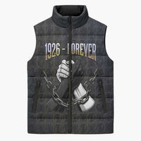 1926 Forever Black History Month Sleeveless Puffer Jacket Broken Chains Freedom Adinkra Symbol