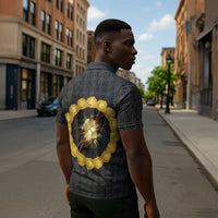 1926 Forever Black History Month Zipper Polo Shirt Broken Chains Freedom Adinkra Symbol