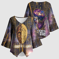 Afrofuturism Legacy Beyond Kimono Sleeve Blouse African Astronaut Galaxy Mask