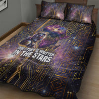 Afrofuturism Legacy Beyond Quilt Bed Set African Astronaut Galaxy Mask