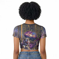 Afrofuturism Legacy Beyond Raglan Cropped T shirt African Astronaut Galaxy Mask