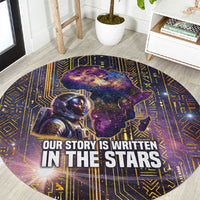 Afrofuturism Legacy Beyond Round Carpet African Astronaut Galaxy Mask