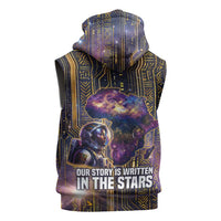 Afrofuturism Legacy Beyond Sleeveless Zip Hoodie African Astronaut Galaxy Mask