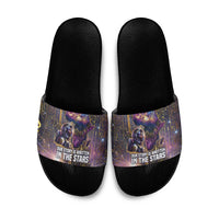 Afrofuturism Legacy Beyond Slide Sandals African Astronaut Galaxy Mask