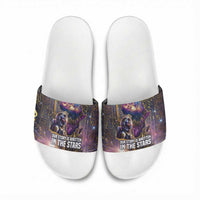 Afrofuturism Legacy Beyond Slide Sandals African Astronaut Galaxy Mask