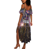 Afrofuturism Legacy Beyond Summer Maxi Dress African Astronaut Galaxy Mask