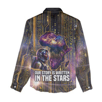 Afrofuturism Legacy Beyond Women Casual Shirt African Astronaut Galaxy Mask