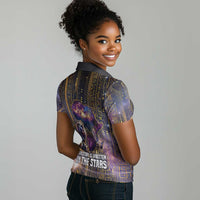 Afrofuturism Legacy Beyond Women Polo Shirt African Astronaut Galaxy Mask