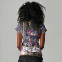 Afrofuturism Legacy Beyond Women V-Neck T-Shirt African Astronaut Galaxy Mask