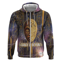 Afrofuturism Legacy Beyond Zip Hoodie African Astronaut Galaxy Mask