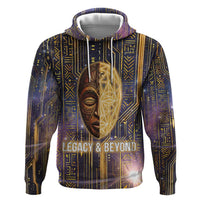 Afrofuturism Legacy Beyond Zip Hoodie African Astronaut Galaxy Mask
