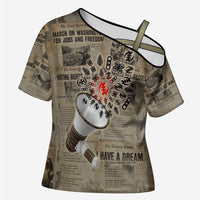 Louder Than Silence African Cross Shoulder Shirt Civil Rights News Megaphone