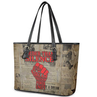 Louder Than Silence African Leather Tote Bag Civil Rights News Megaphone