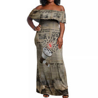 Louder Than Silence African Off Shoulder Maxi Dress Civil Rights News Megaphone