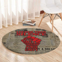 Louder Than Silence African Round Carpet Civil Rights News Megaphone