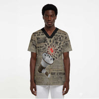 Louder Than Silence African Scrub Top Civil Rights News Megaphone