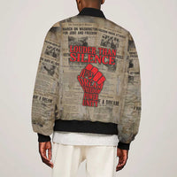 Louder Than Silence African Sleeve Zip Bomber Jacket Civil Rights News Megaphone