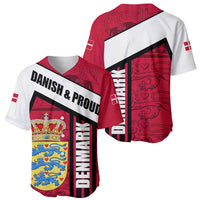 Denmark Baseball Jersey Danish Coat of Arms, National Flag, Bold Scandinavian Heritage Design