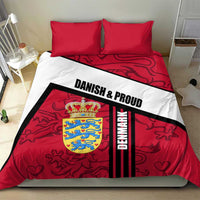 Denmark Bedding Set Danish Coat of Arms, National Flag, Bold Scandinavian Heritage Design