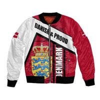 Denmark Bomber Jacket Danish Coat of Arms, National Flag, Bold Scandinavian Heritage Design