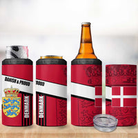 Denmark 4 in 1 Can Cooler Tumbler Danish Coat of Arms, National Flag, Bold Scandinavian Heritage Design