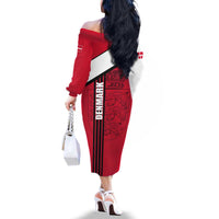 Denmark Family Matching Off The Shoulder Long Sleeve Dress and Hawaiian Shirt Danish Coat of Arms, National Flag, Bold Scandinavian Heritage Design