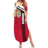 Denmark Family Matching Summer Maxi Dress and Hawaiian Shirt Danish Coat of Arms, National Flag, Bold Scandinavian Heritage Design