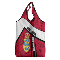 Denmark Grocery Bag Danish Coat of Arms, National Flag, Bold Scandinavian Heritage Design