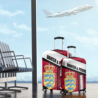 Denmark Luggage Cover Danish Coat of Arms, National Flag, Bold Scandinavian Heritage Design