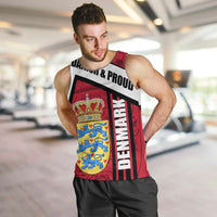 Denmark Men Tank Top Danish Coat of Arms, National Flag, Bold Scandinavian Heritage Design
