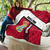Denmark Quilt Danish Coat of Arms, National Flag, Bold Scandinavian Heritage Design