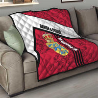 Denmark Quilt Danish Coat of Arms, National Flag, Bold Scandinavian Heritage Design