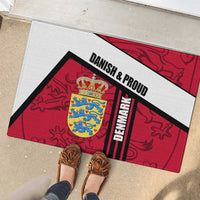 Denmark Rubber Doormat Danish Coat of Arms, National Flag, Bold Scandinavian Heritage Design