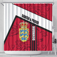 Denmark Shower Curtain Danish Coat of Arms, National Flag, Bold Scandinavian Heritage Design