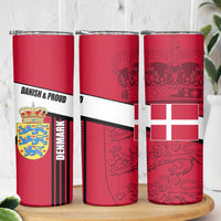 Denmark Skinny Tumbler Danish Coat of Arms, National Flag, Bold Scandinavian Heritage Design