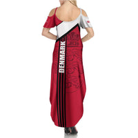 Denmark Summer Maxi Dress Danish Coat of Arms, National Flag, Bold Scandinavian Heritage Design